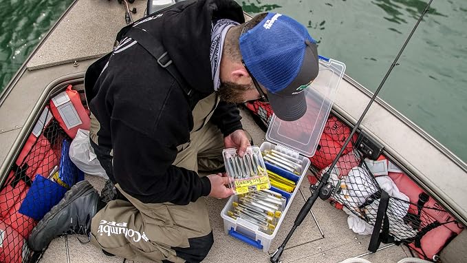 Flambeau Outdoors 4510 Clear Fishing Organizer - Super Half Satchel Soft Fishing Lure Storagees,Bait Organizer,Tuff Tainer with Zerust Anti-Rust Dividers,(Pack of 4)