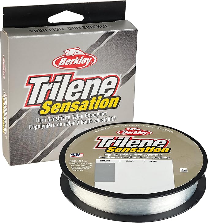 Berkley Trilene® Sensation, Clear, 2lb | 0.9kg Monofilament Fishing Line, Suitable for Freshwater Environments, 330yd | 301m, Clear Clair