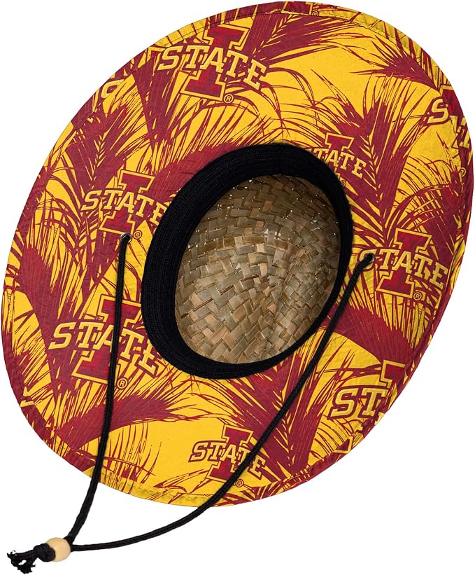 FOCO Men's NCAA College Team Logo Floral Straw Sun Hat