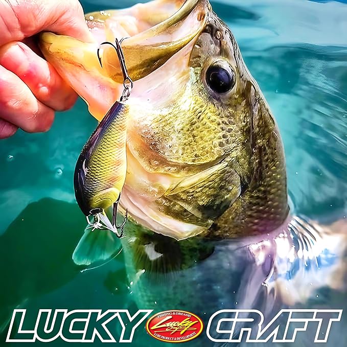 LUCKY CRAFT LC 1.5 Silent Squarebill Crankbait Fishing Lure, 2-3/8", Bass Fishing Lures for Freshwater, Hard Crankbait with Treble Fishing Hooks, Fishing Accessories