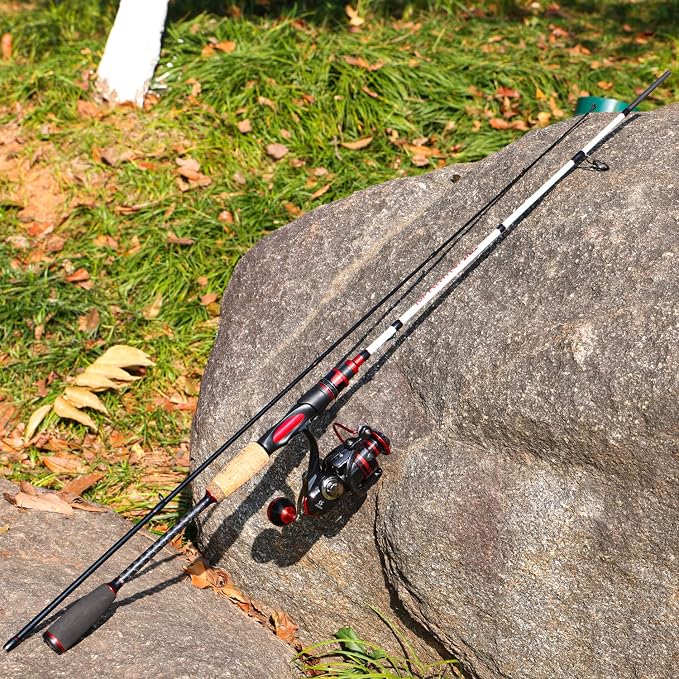 Sougayilang Fishing Pole, 30-Ton Carbon Fiber Fishing Rod and Reel Combo, 2 Pcs Blanks Spinning Reel Combos