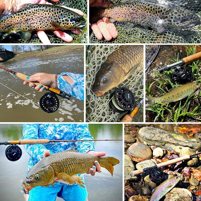 Aventik HVCE Graphite Fly Reel Center Drag System Classic III Graphite 3/4, 5/6, 7/8wt Large Arbor Freshwater Fly Fishing Reels