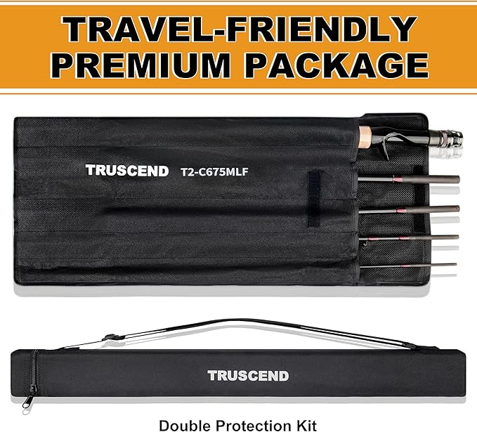 TRUSCEND Craz Easy Control Premium Baitcasting Fishing Rod, 1-Piece Performance Multi-Piece Travel Rod, Sensitive Backbone Tough Fishing Rod with Toray Carbon & Fuji K-Guides for Freshwater Saltwater