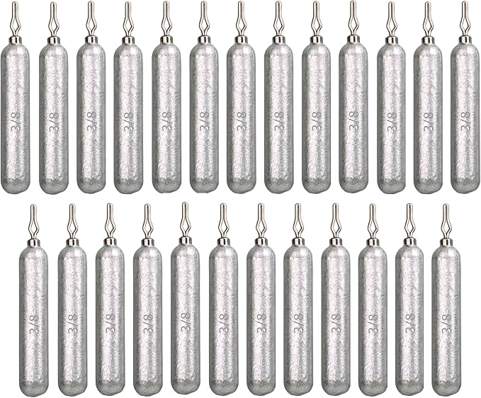 Reaction Tackle Lead Drop Shot Weights for Bass Fishing - Freshwater & Saltwater - Skinny Pencil Shaped Sinkers for Drop Shot Rig