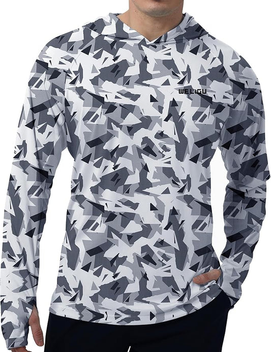 Men's UPF 50+ Sun Protection Hoodie Shirt Long Sleeve SPF Fishing Outdoor UV Hiking Lightweight Shirts