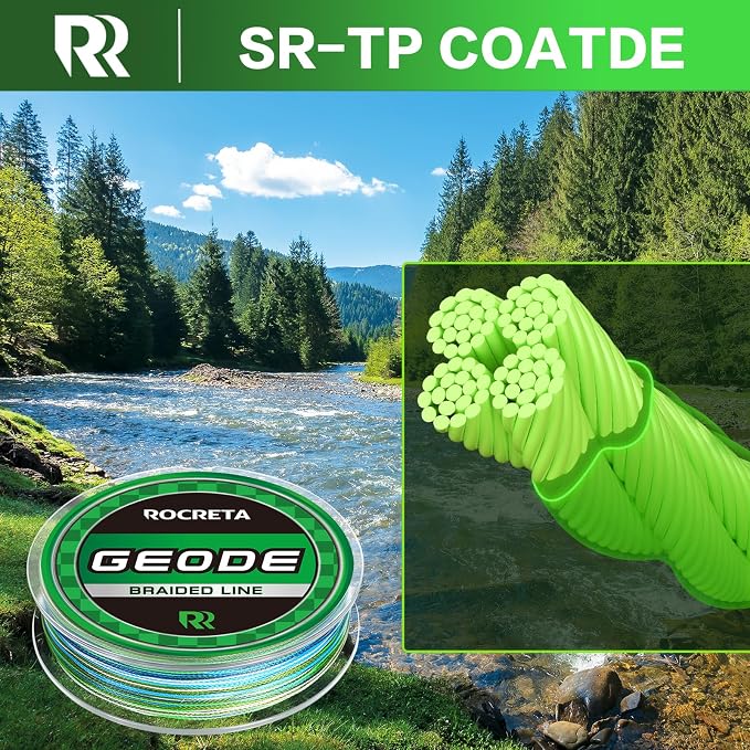 Geode Braided Fishing Line, Super Strong Power Braid Lines for Saltwater and Freshwater Fish 8-50lb, 150yds/300yds/500yds/1000yds