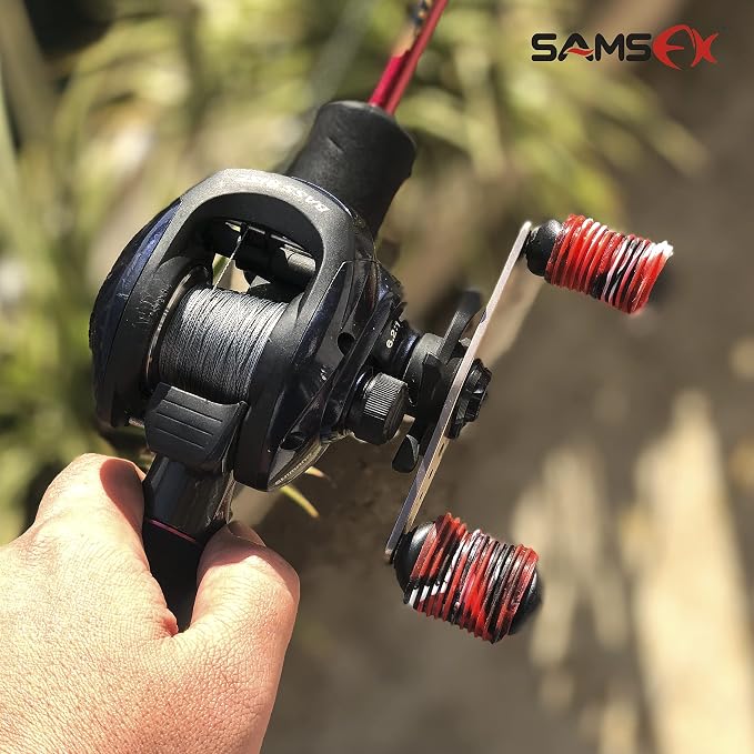 SAMSFX Rubber Fishing Reel Handle Grip Sleeve Non-Slip Baitcaster Knob Covers for Casting or Spinning Reel