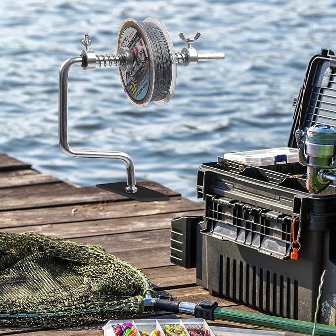 Fishing Line Spooler Portable Fishing Line Winder Spooler Machine Adjustable Stable Reel Spooler with Clamp Spooling Station System for Spinning Casting Reels