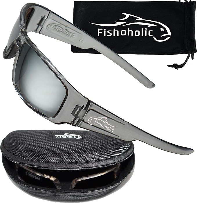 Fishoholic Polarized Fishing Sunglasses UV400 (14 Options) Fishing Gift with Hard Case & Pouch