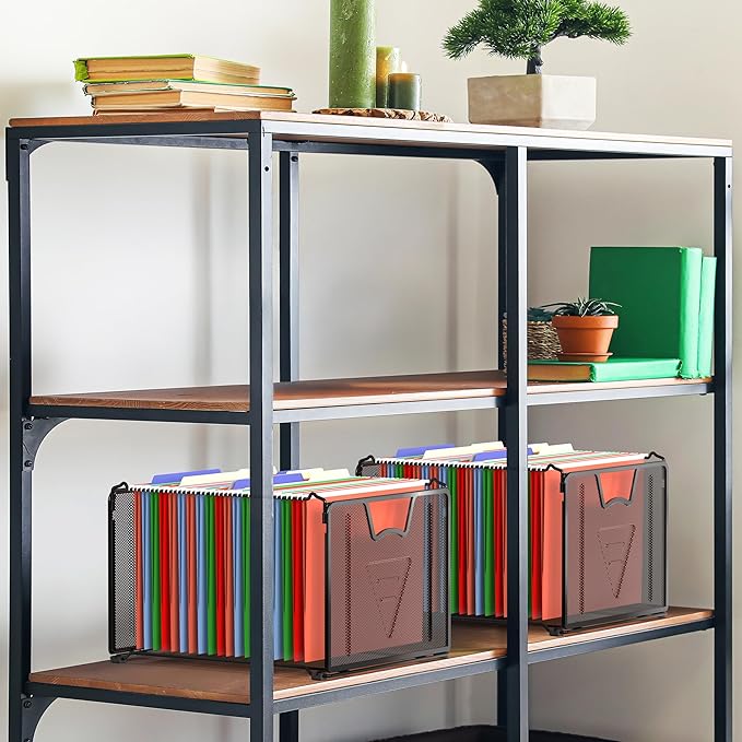 Simple Houseware Mesh Hanging File Folder Organizer, Black