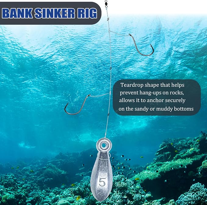Fishing Weights Sinkers Bank Sinkers Bullet Weights for Surf Fishing Pier Bank Fishing Saltwater Fishing Gear 1oz to 8oz