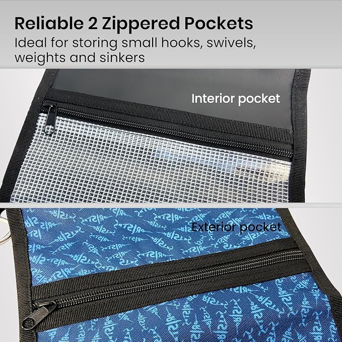 Pristis Fishing Soft Lure Storage Binder Bag, Plastic Bait Organizer Wallet Case with 6 Transparent Pocket Sleeves for Worm Rigs Lines, Durable Tackle Accessory for Saltwater Freshwater
