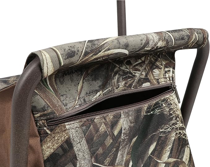 PORTAL Folding Seat, Lightweight Backrest Stool Hunting Fishing Chair with Storage Pocket for Camping, Hiking, Beach, Picnic, Support Up to 225 lbs, Camouflage