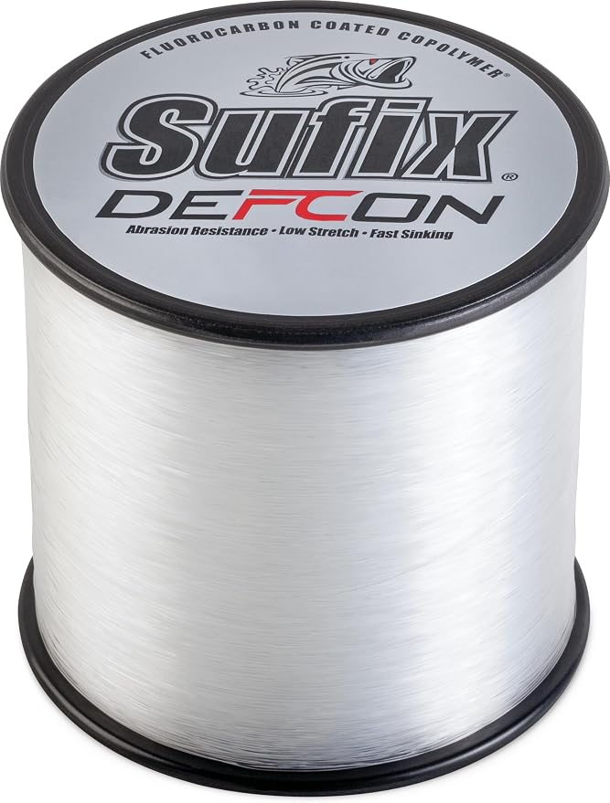Sufix Defcon Fluorocarbon Fishing Line, Heavy-Duty Line with Extreme Abrasion Resistance and Strength, Clear, 8 lb