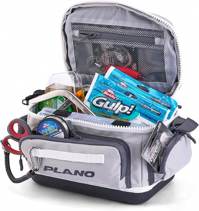 Plano Weekend 3500 Tackle Bag, Cutting-Edge Fishing Tackle Bag, Molded Waterproof Base, Spacious Storage, Die Cut Tool Sleeves, Daisy Chain Attachment Points