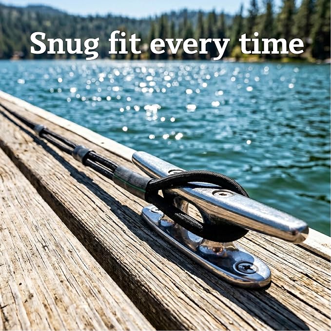 Stretch 'n Slide Bungee Dock Lines, 2 Pack, Stretches to 7ft with Adjustable Loops, Ideal for Docking or Rafting, Boats, Jetskis, PWC. Boat Dock Lines with Loop.