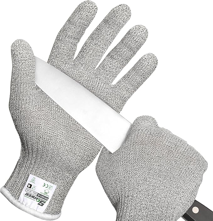 Schwer SlicePro ANSI A9 Cut Resistant Gloves, Food Grade Cutting Gloves for Kitchen Food Prep, Mandoline Gloves for Meat Cutting, Oyster Shucking, Fish Fillet Processing, PR1501-G, 2 Pairs, XL