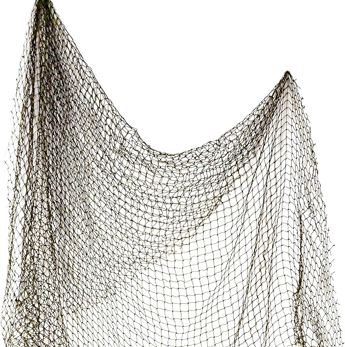 Fishing Net Decor – Real Repurposed 5x10ft Fishing Net for Wall, Beach Party & Nautical Decorations – Authentic Fish Netting for Pirate & Mermaid Themes – Indoor Outdoor Coastal Home Décor