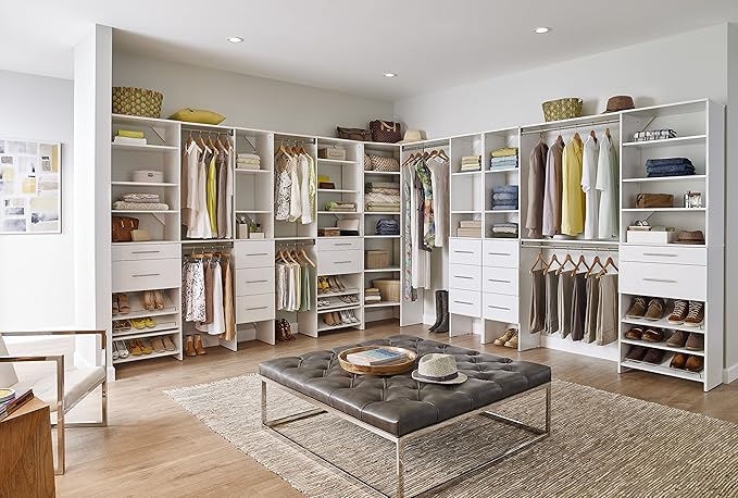 ClosetMaid SuiteSymphony Wood Closet Drawer, Add On Accessory, Modern Style, For Storage, Closet, Clothes, 16” x 10” Size for 16 in. Units, Pure White/Satin Nickel