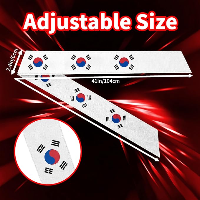 Tie Headband for Women & Men, Flag Patterned Sports Sweatband Head Wrap, Hair Bandana Accessory, 40" x 2.4"