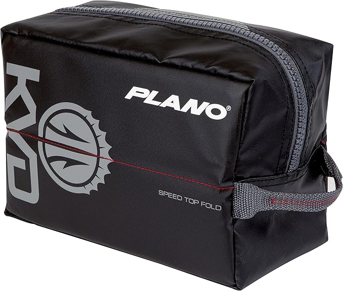 Plano KVD Wormfile Signature Series Speedbag, Small, Black TPE Coated Fabric with Red Interior, Water-Resistant Soft Fishing Storage for Baits & Worms (Pack of 6)