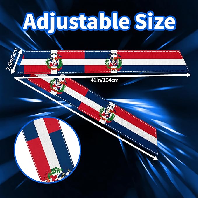 Tie Headband for Women & Men, Flag Patterned Sports Sweatband Head Wrap, Hair Bandana Accessory, 40" x 2.4"