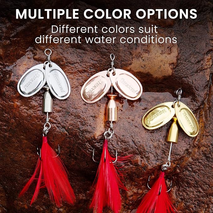TRUSCEND Vibespinner Easy Catch Fishing Lures with BKK Hooks, Tail Spinner Baits with 4 Actions, Vibrating Swimming Flashing & Jigging for More Bites, Spoon Lures for Bass Trout Crappie Walleye Pike