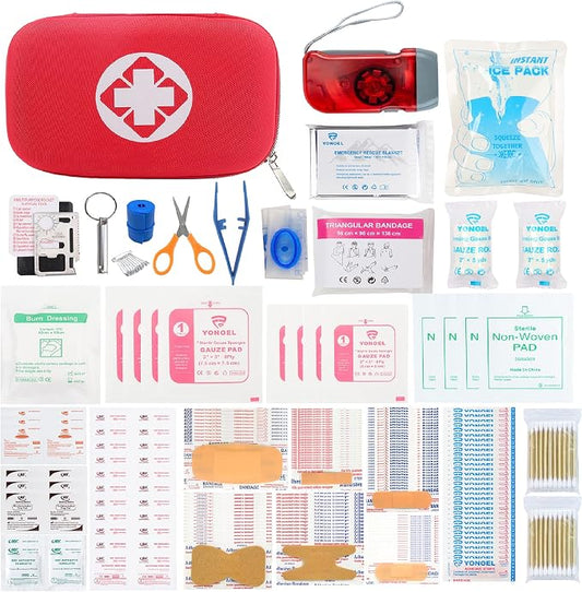 Galaxy 279 Pcs First Aid Kits for Survival Emergency Trauma Sport Medical Hunting Camping Hiking Outdoor IFAK EMT Bag (____279 Pcs Red First Aid Kits)