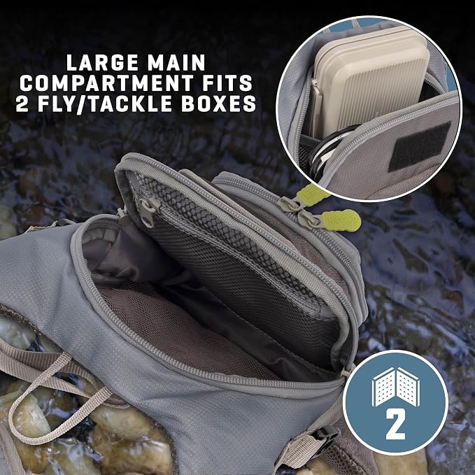 AC ALLEN Fall River Fishing Chest Pack, Fits Up to 2 Tackle/Fly Boxes, 152 Cu in / 2.5 L