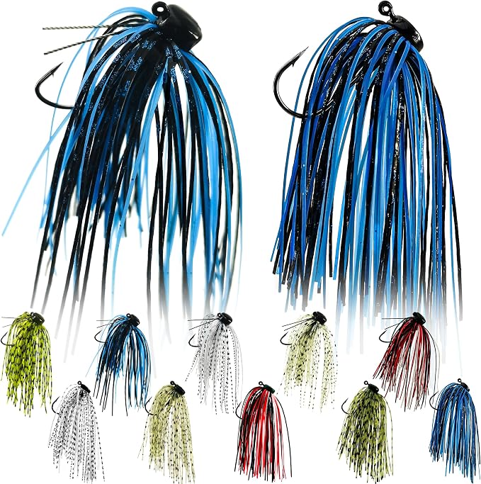 Ned Rig Jig Heads Soft Plastic Worms Fishing Lures Kit, 60/50/10 Pcs Weedless Skirted Mushroom Ned Rigs Jighead Hooks Stick Baits Bass Fishing Lures for Freshwater Saltwater