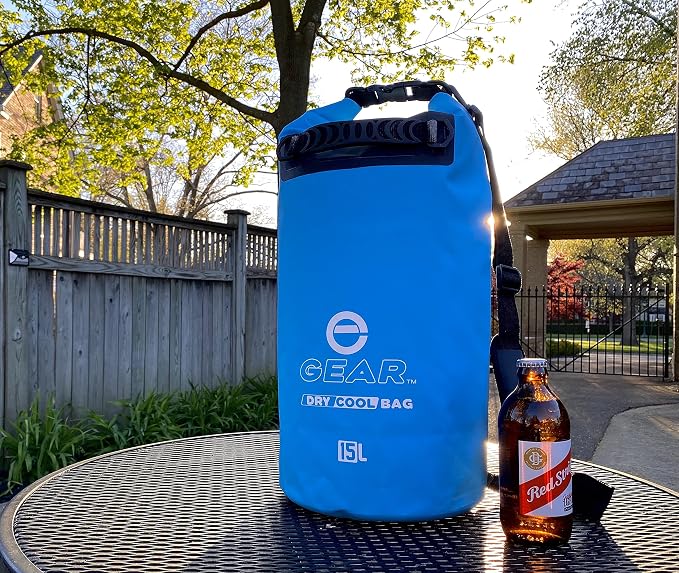 Enthusiast Gear Insulated Dry Bag Floating Cooler – 10L / 15L / 25L Roll Top, Leak Proof, Waterproof, Collapsible, with Padded Shoulder Strap - Perfect for Kayaking Fishing Beach