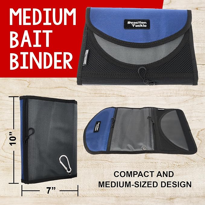Reaction Tackle Fishing Tackle Organizer Case | Soft Bait Binder | Keep Soft Plastic Baits and Tackle Organized | Removable Storage Pockets