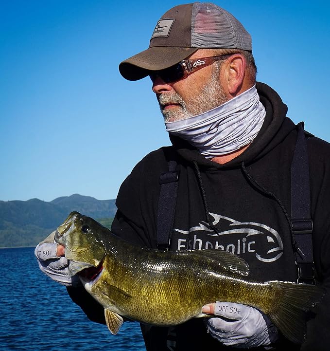 Fishoholic UPF50+ Fingerless Fishing Gloves - Sticky Grip Sun Protection Glove - Kayaking Paddling or Rowing
