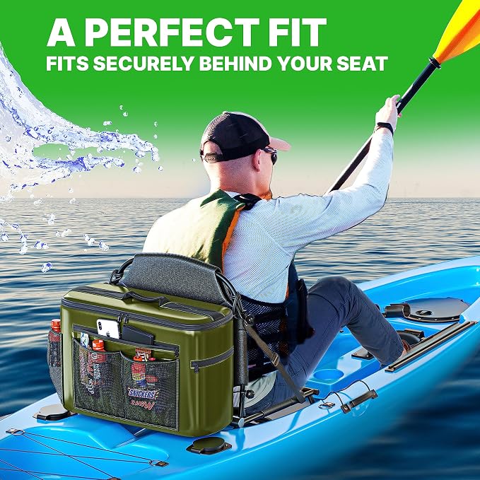 TidyFriend Kayak Cooler Behind Seat, Waterproof Cooler for Kayaking, Kayak Accessories Cooler Bag, Compatible with Lawn Chair Seat, Portable Ice Chest, Keeps Drinks Cold, Travel, Beach, Lunch