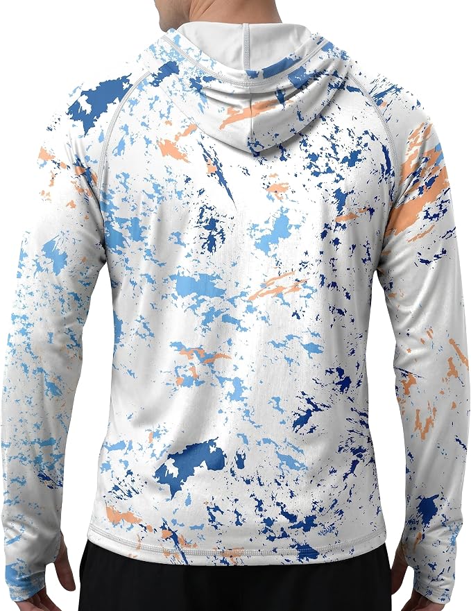 Men's UPF 50+ Sun Protection Hoodie Shirt Long Sleeve SPF Fishing Outdoor UV Hiking Lightweight Shirts