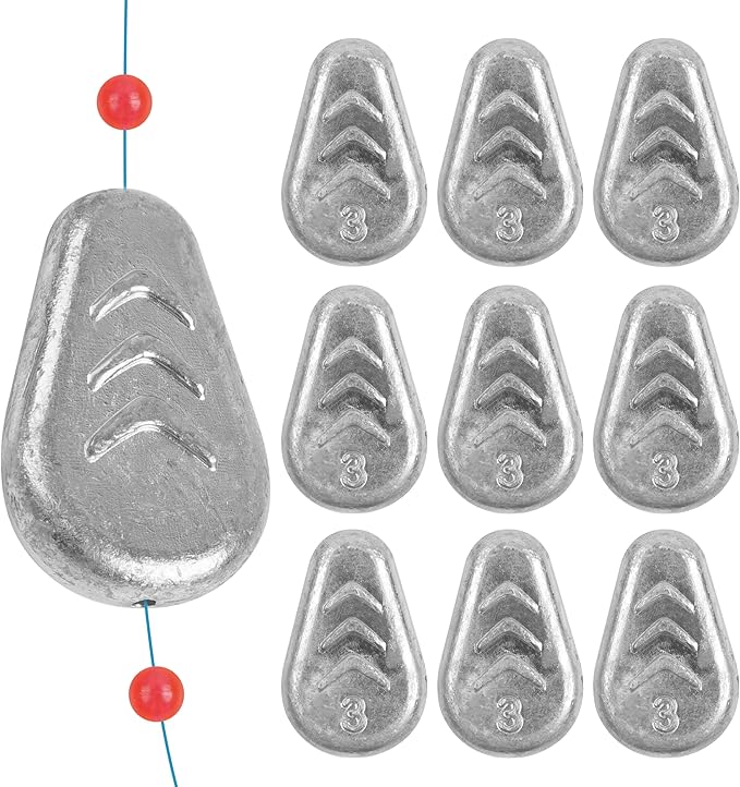 No Roll Sinker Fishing Weights Sinkers, Catfish Sinkers Flat Inline Sinkers Weights No Snag Slip Sinkers Saltwater Surf Fishing Weights Gear Tackle Fishing Weights Sinkers for Catfishing Rigs