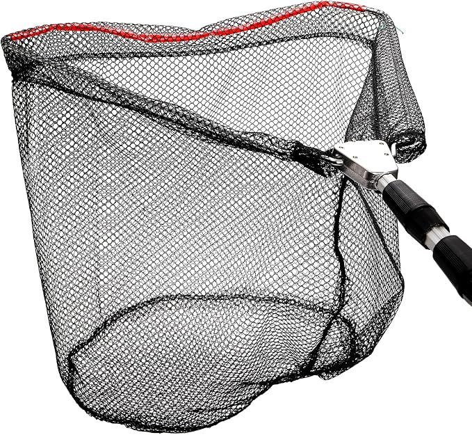 ZENFUN 2 Pack Fishing Net with Telescopic Pole Handle, Fish Landing Net with Sturdy Collapsible Handle, Folding Nylon Mesh Landing Net for Saltwater and Freshwater, Extend to 51 in(Black, White)