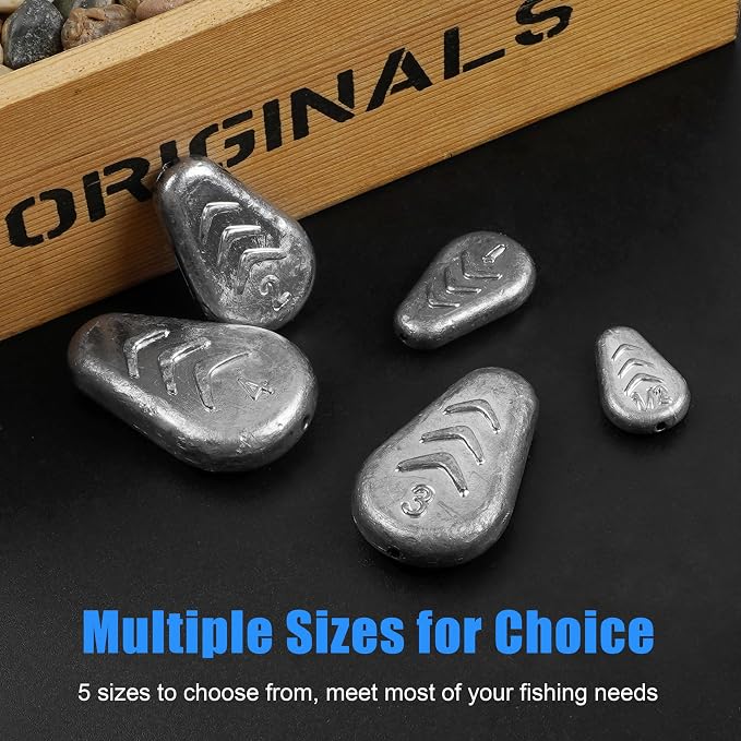 No Roll Sinker Fishing Weights, Flat Inline Catfish Sinkers Weights No Snag Slip Sinkers Saltwater Surf Fishing Weights Gear Tackle for Catfishing Rig