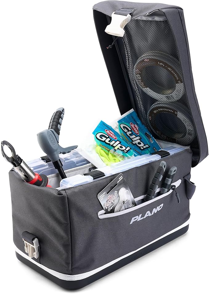 Plano Weekend Softside 3700 Tackle Bag, Cutting-Edge Fishing Tackle Bag, Molded Waterproof Base, Spacious Storage, Die Cut Tool Sleeves, Daisy Chain Attachment Points