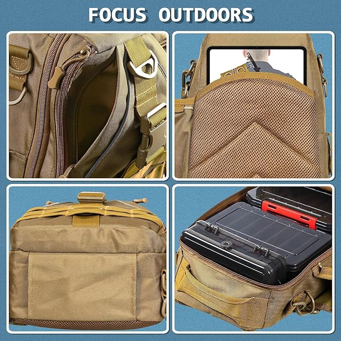 Aertiavty Fishing Backpack, Fishing Bag with Tackle Box, Compact Fishing Tackle Bag, Fishing Tackle Backpack with Rod Holder for Outdoor Sport Fishing Gifts for Men Women