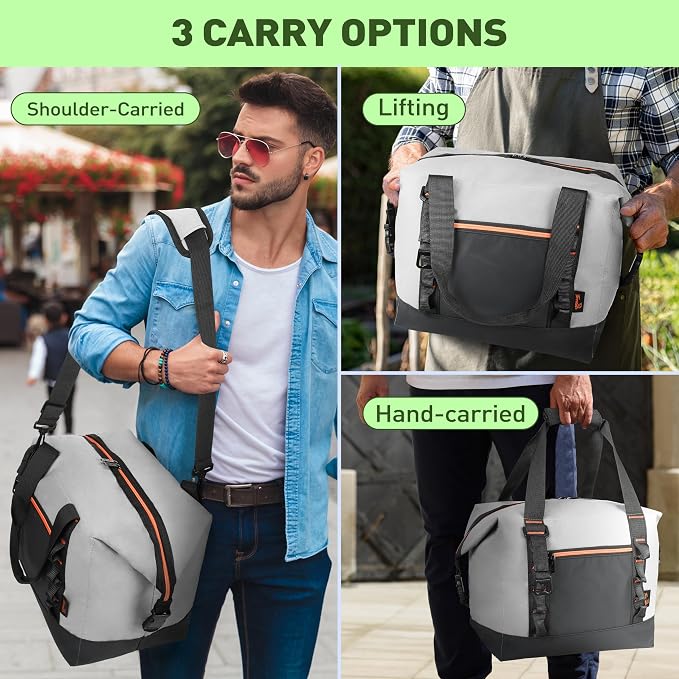 Tirrinia Insulated Soft Cooler Bag- 30 cans Leakproof Camping Ice Chest Box with Bottle Opener, Portable Cooler Box for Lunch, Picnic, Drink, Travel, Fishing