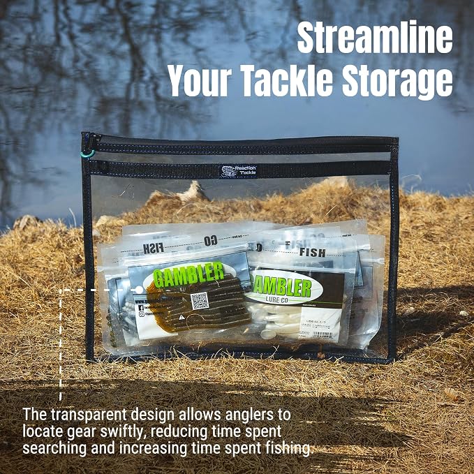 Reaction Tackle Storage Bag Tackle Pak – Water-Resistant Plastic Storage for Bait, Tackle, Lures, Soft Plastics, and Fishing Gear