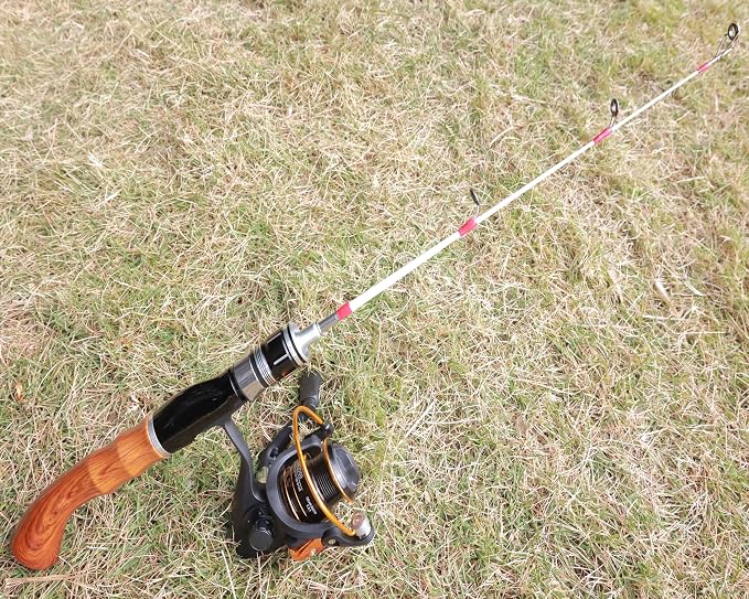 19.7” Ice Fishing Rod and Reel Combo-Spinning Ice Fishing Combos Fishing Poles Bass Crappie Rod Fishing Pole Kids Fishing Pole Ice Fishing Gear for Winter Fishing