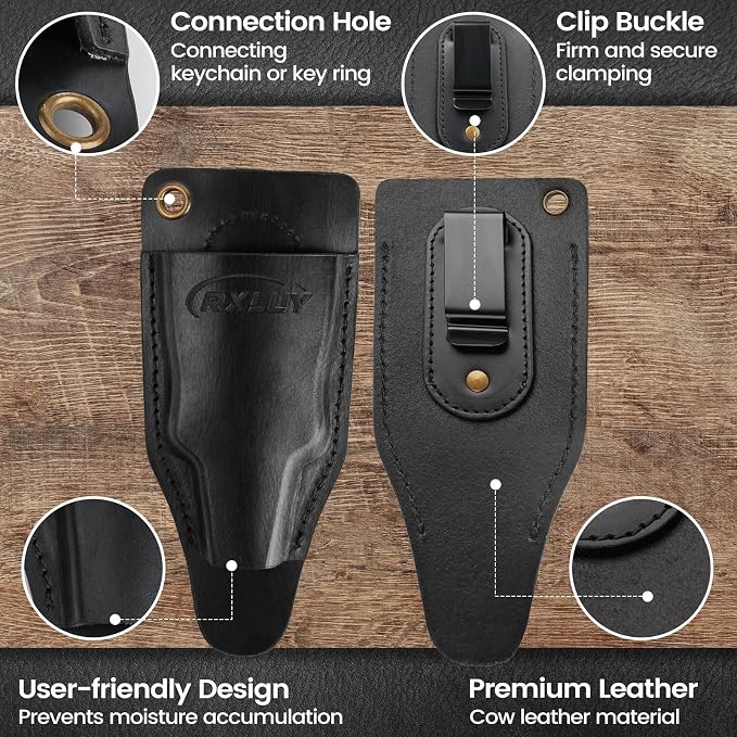 Fishing Pliers Holster with Retractable Lanyard, Universal Fit for Most Sea Fishing & Wild River Lure Tongs Leather Accessories