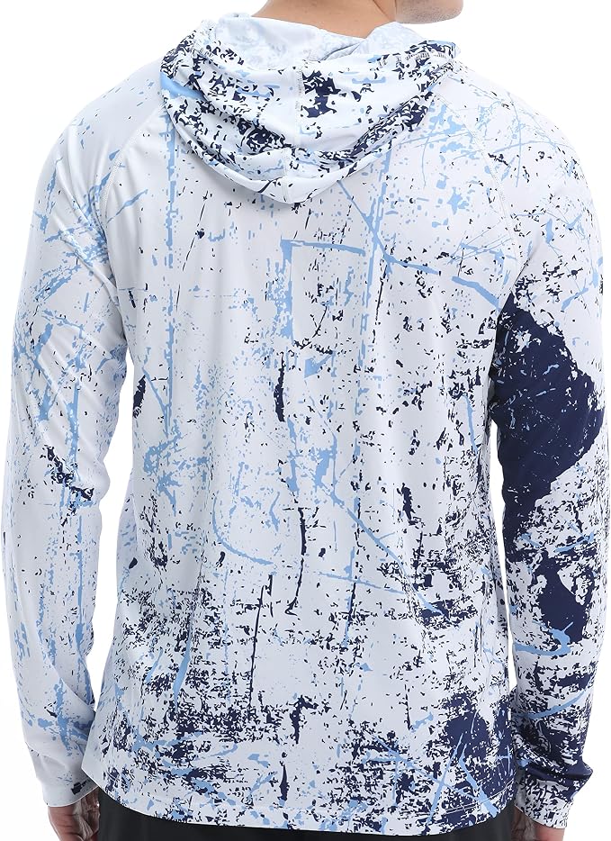 Men's UPF 50+ Sun Protection Hoodie Shirt Long Sleeve SPF Fishing Outdoor UV Hiking Lightweight Shirts