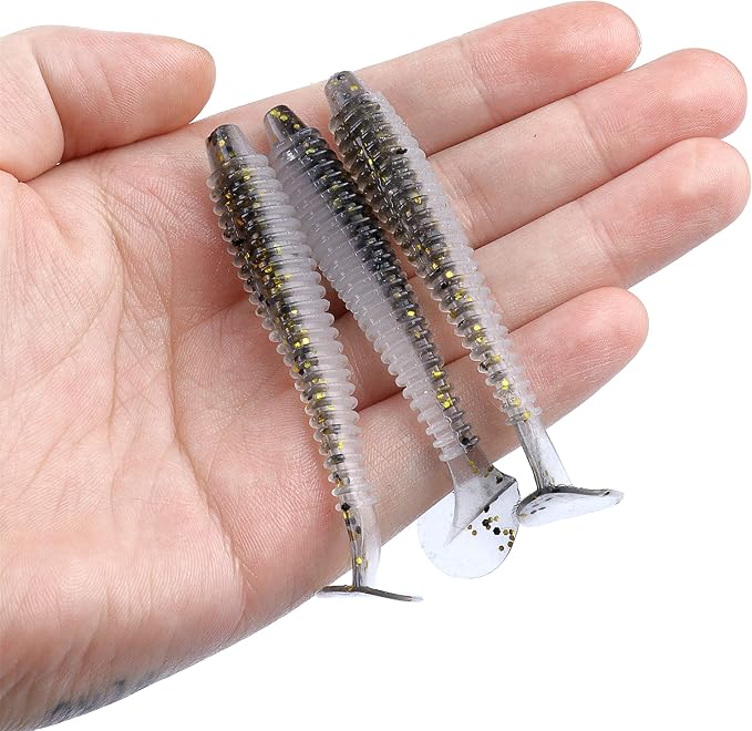 Paddle Tail Swimbaits 100/80/50PCS, 5/4/3/2 inch Soft Fishing Lures Bulk Pack – Durable Lifelike Action Lures for Bass, Trout, Crappie – Freshwater & Saltwater Fishing Gifts