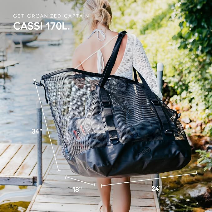 MISSION Boat Gear CASSI Heavy-Duty Outdoor Tote and Waterproof Marine-Grade Mesh Boat Bags