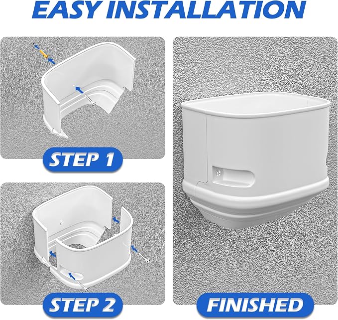 3" Width Duct End, Mini Split Line Cover Accessories for Mini Split Air Conditioners, Central AC and Heat Pumps