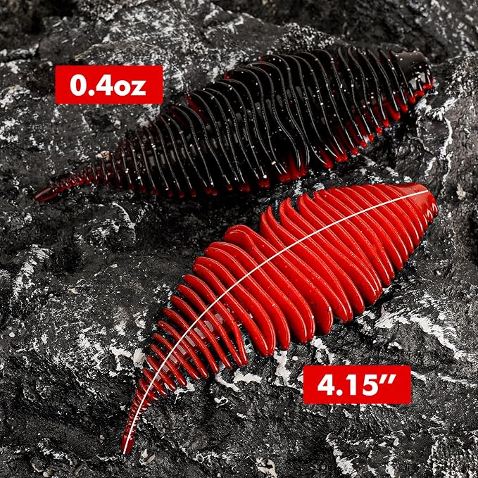 4.15'' Soft Swimbait Fishing Soft Plastic Lures 8pcs/24pcs Double-Color Lure for Bass Fishing Worms for Largemouth Bass