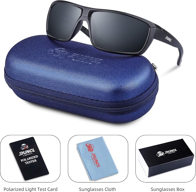 RUNCL Polarized Sports Sunglasses Billy, Fishing Sunglasses UV400 - Ultralight Floating TAC Lens, Anti-seawater Coating